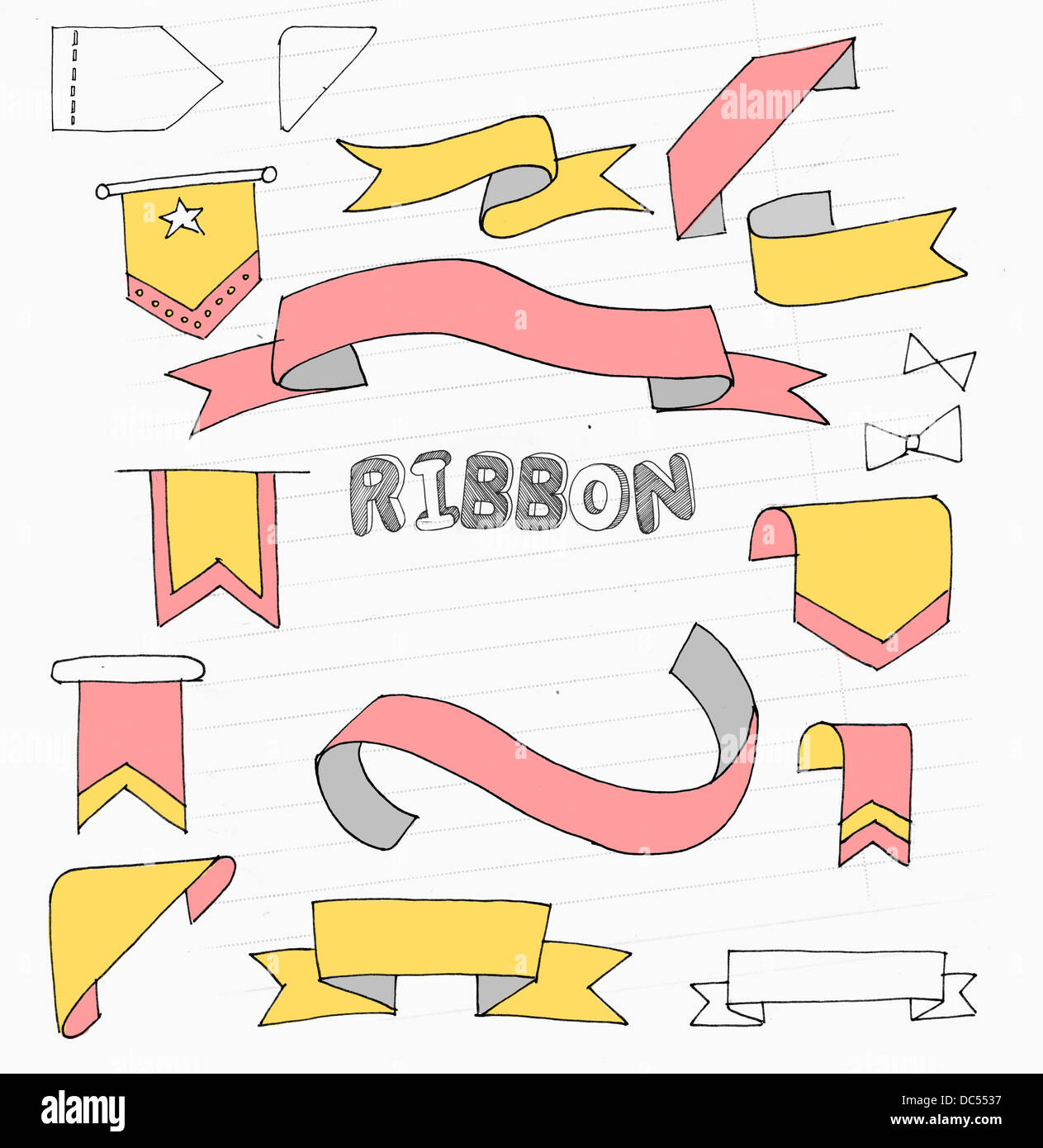 illustration icons related to ribbon Stock Photo - Alamy
