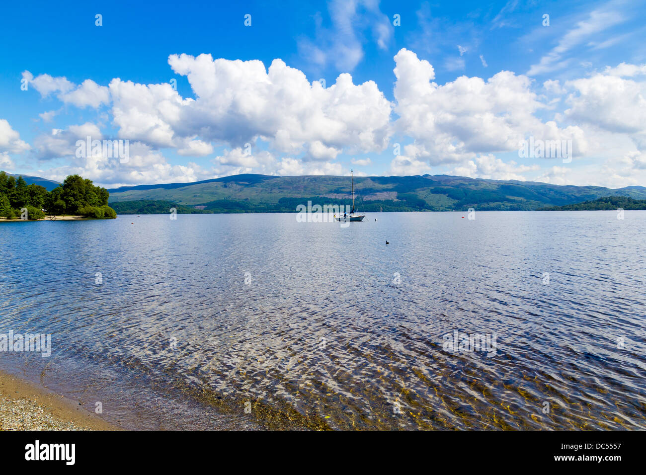 Summer on the banks of Loch Lomond, The Trossachs National Park Scotland UK Stock Photo