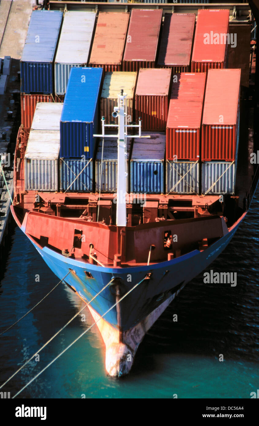 Container ship. Napier. New Zealand Stock Photo Alamy