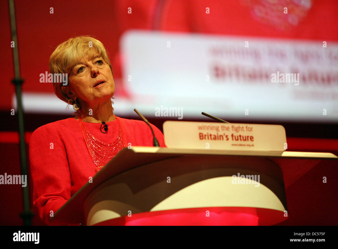 Labour Party Conference Manchester 2008 . Chair of conference Dianne Hayter. Stock Photo