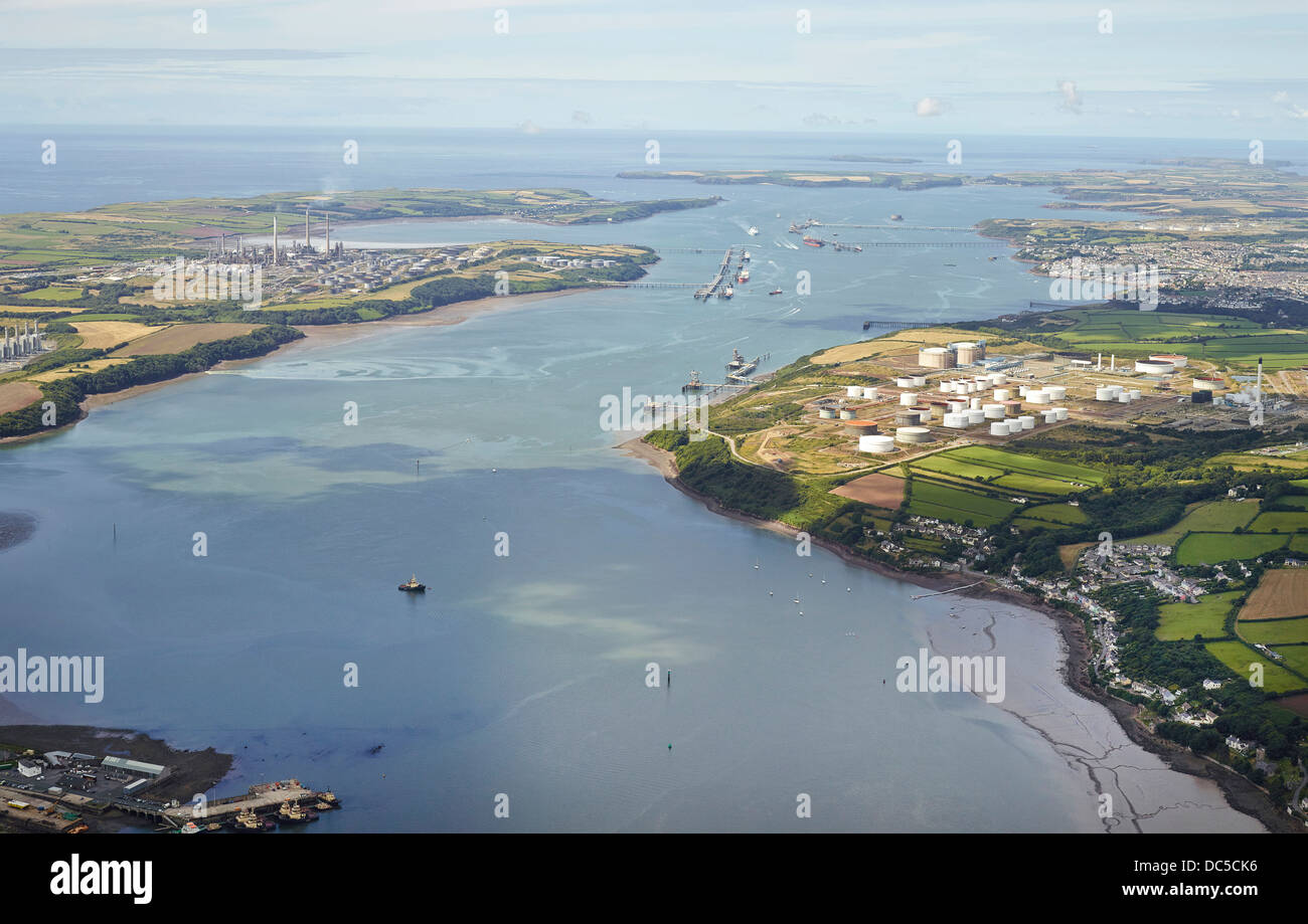 Milford Haven, South West Wales, UK, from the air Stock Photo Alamy