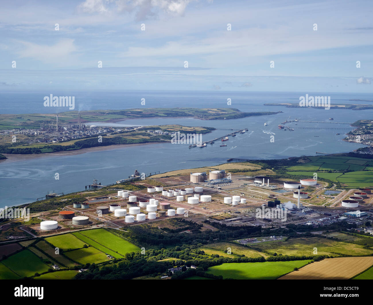 Milford Haven, South West Wales, UK, from the air Stock Photo