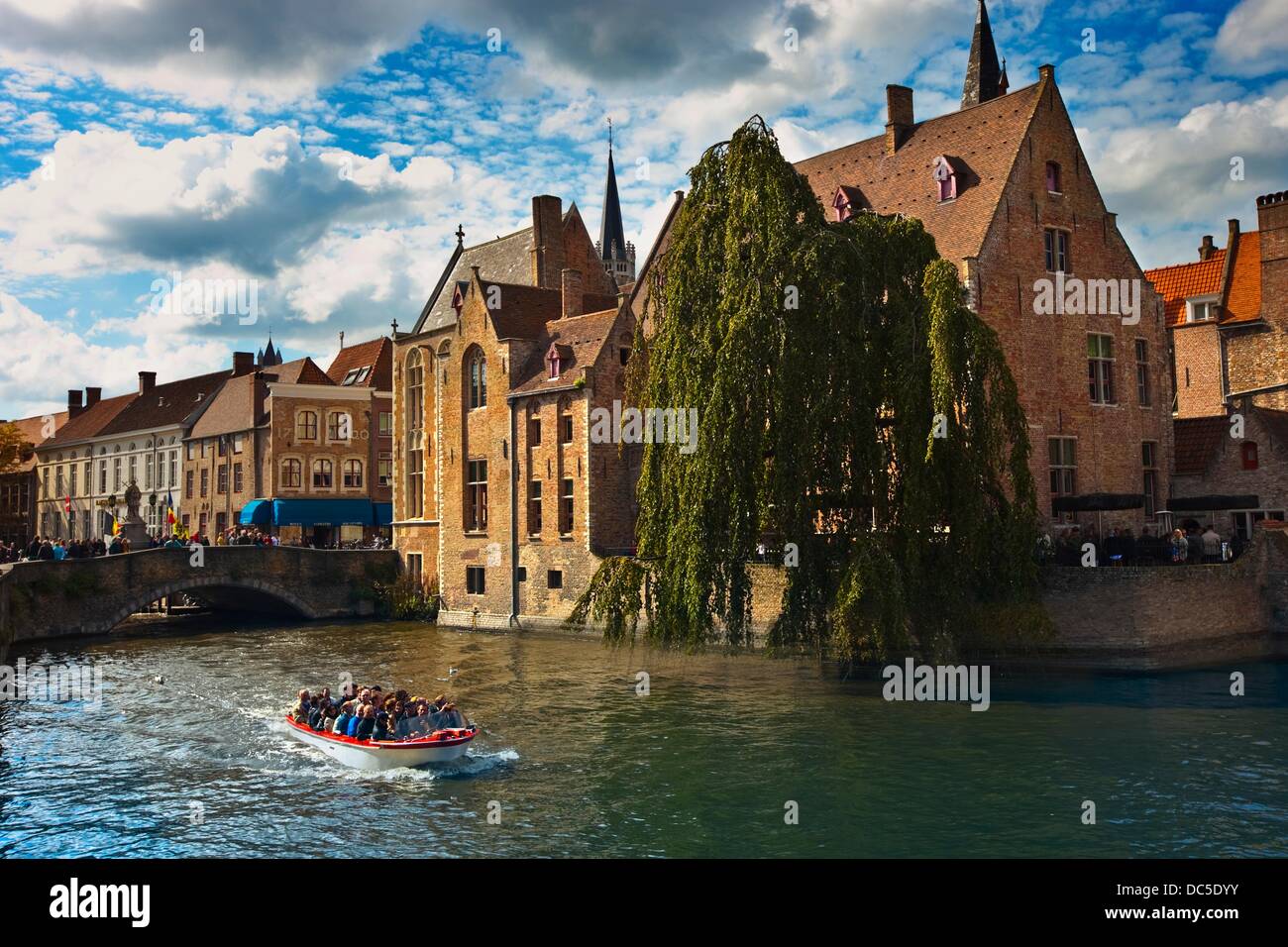 Rozenhoedkaai Quay of the rosary , Bruges, Brugge, Flanders,Belgium