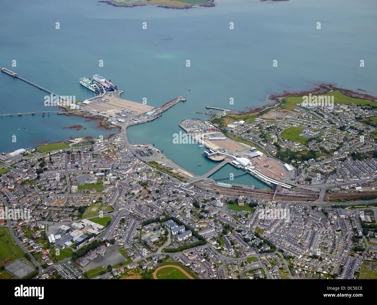 Holyhead Harbour and Ferry Terminal, Anglesey, North West Wales UK Stock Photo Alamy