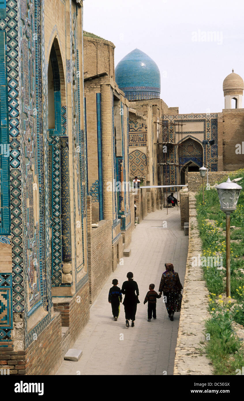 Silk road. Shahr-I-Zindah. Samarkand. Uzbekistan. Stock Photo