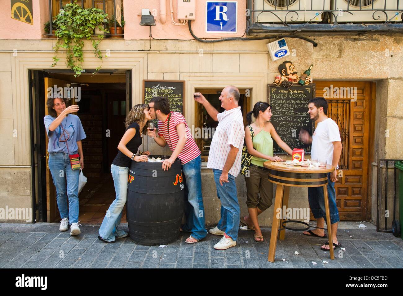 Bar Rioja La Rueda Bar. Bar area in Laurel street. Logroño. La Rioja. Spain Stock ...