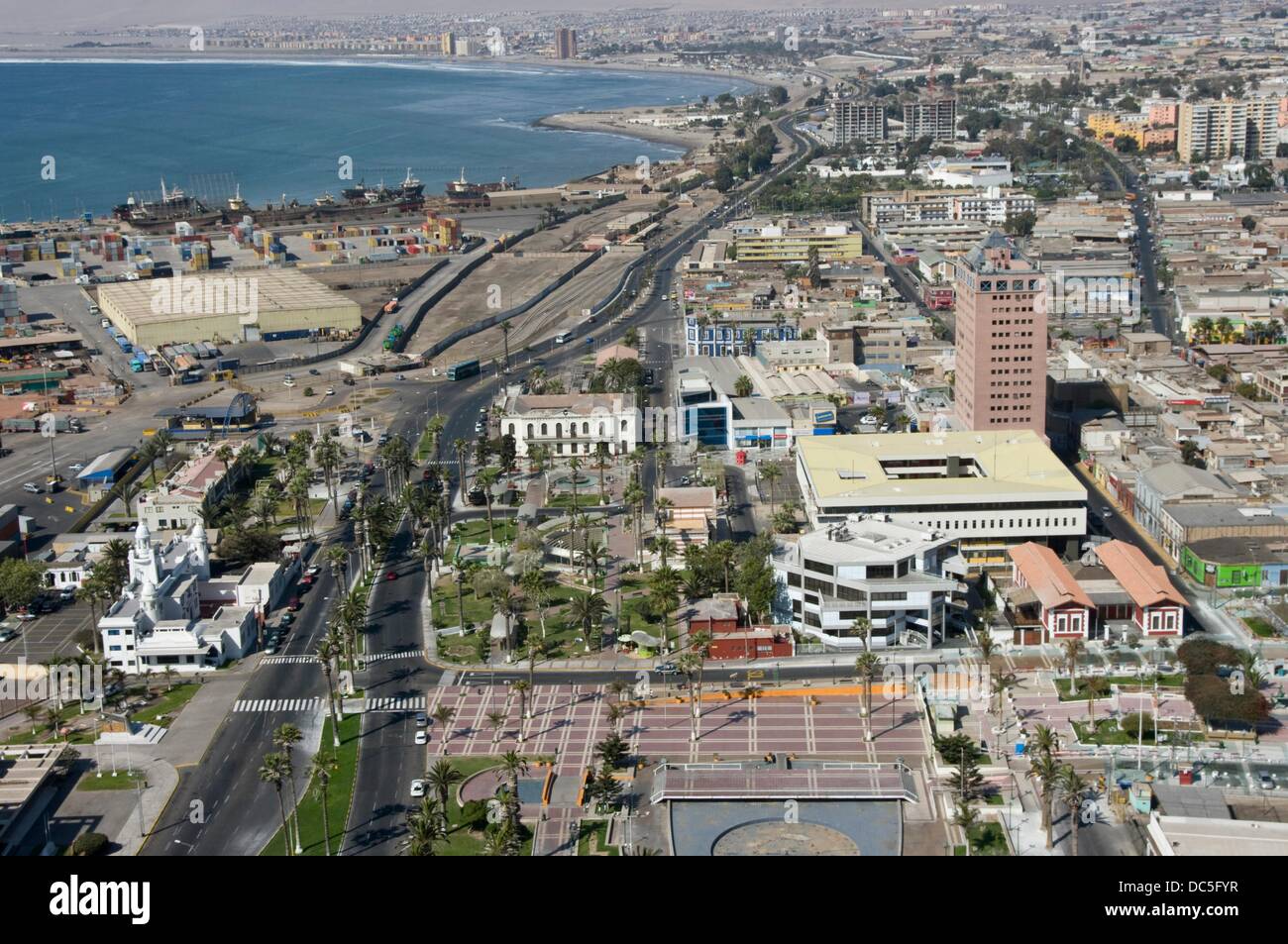 Chile. Aerial view of Arica and its port Stock Photo Alamy
