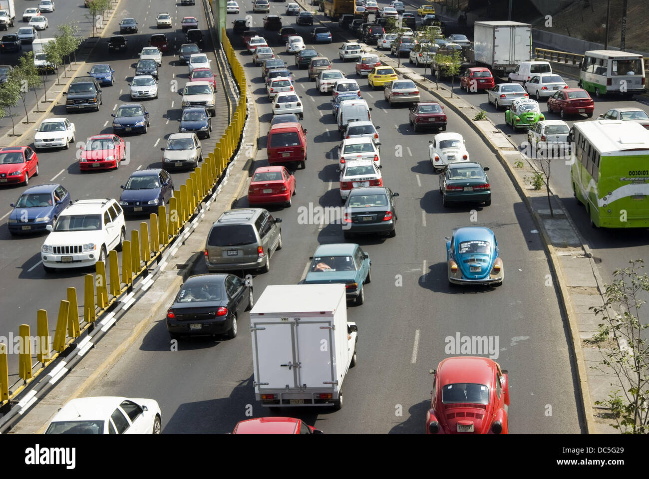 Mexico.Mexico city.Traffic congestion in internal circuit. Stock Photo