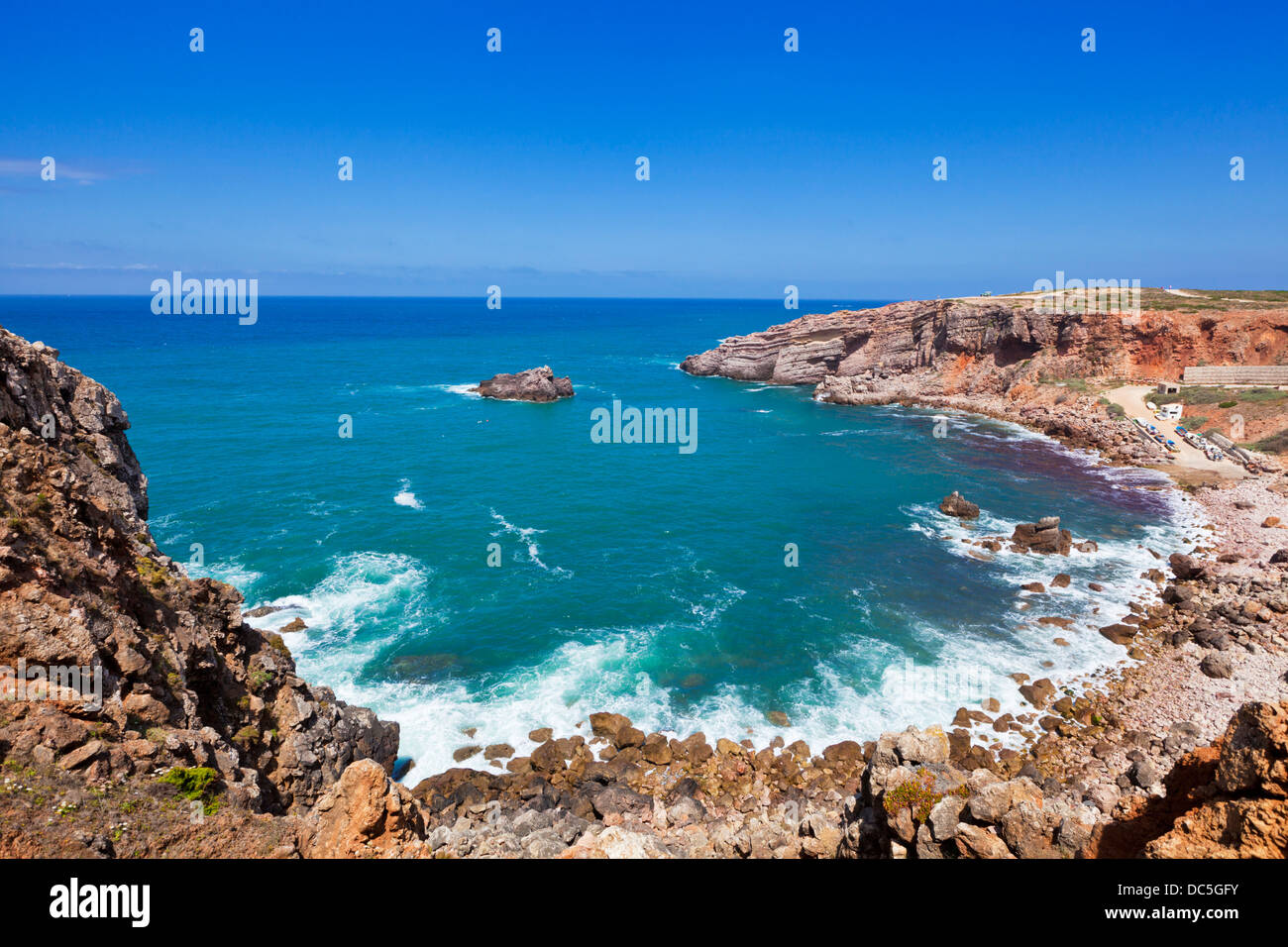 Smally rocky bay on the Costa Vincente coast near Carrapateira and Amado beach Atlantic coast  Algarve Portugal EU Europe Stock Photo