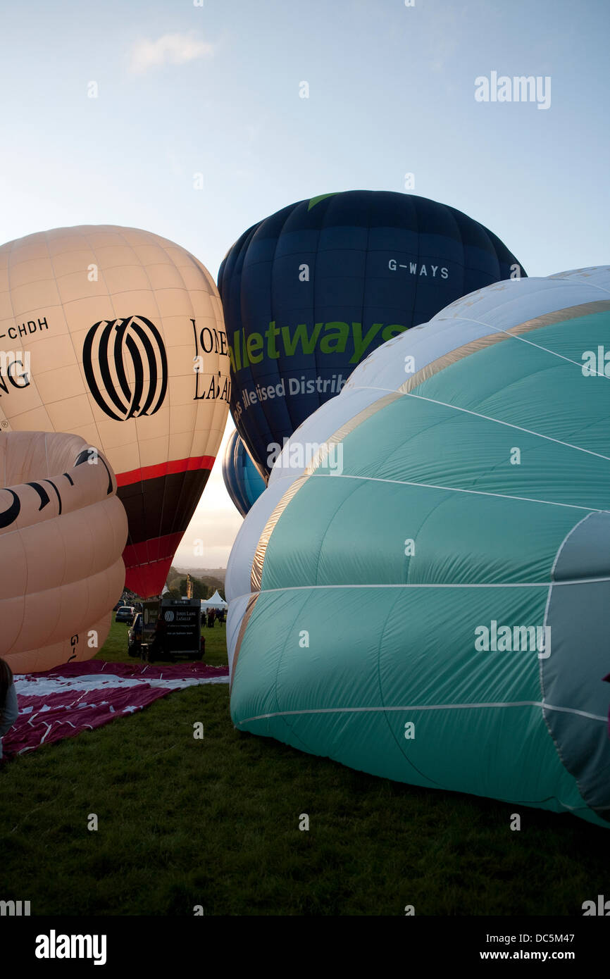 Bristol,UK,8th August 2013, Balloon inflation at the bristol Balloon fiesta Credit: Keith Larby/Alamy Live News Stock Photo