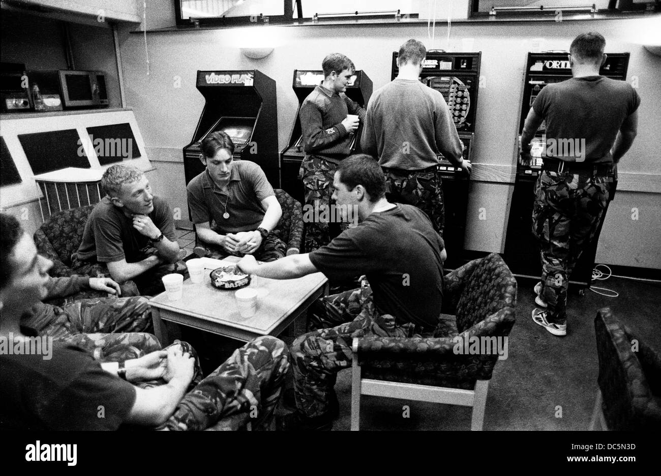 Off duty British soldiers in mess at Dungannon barracks County Tyrone