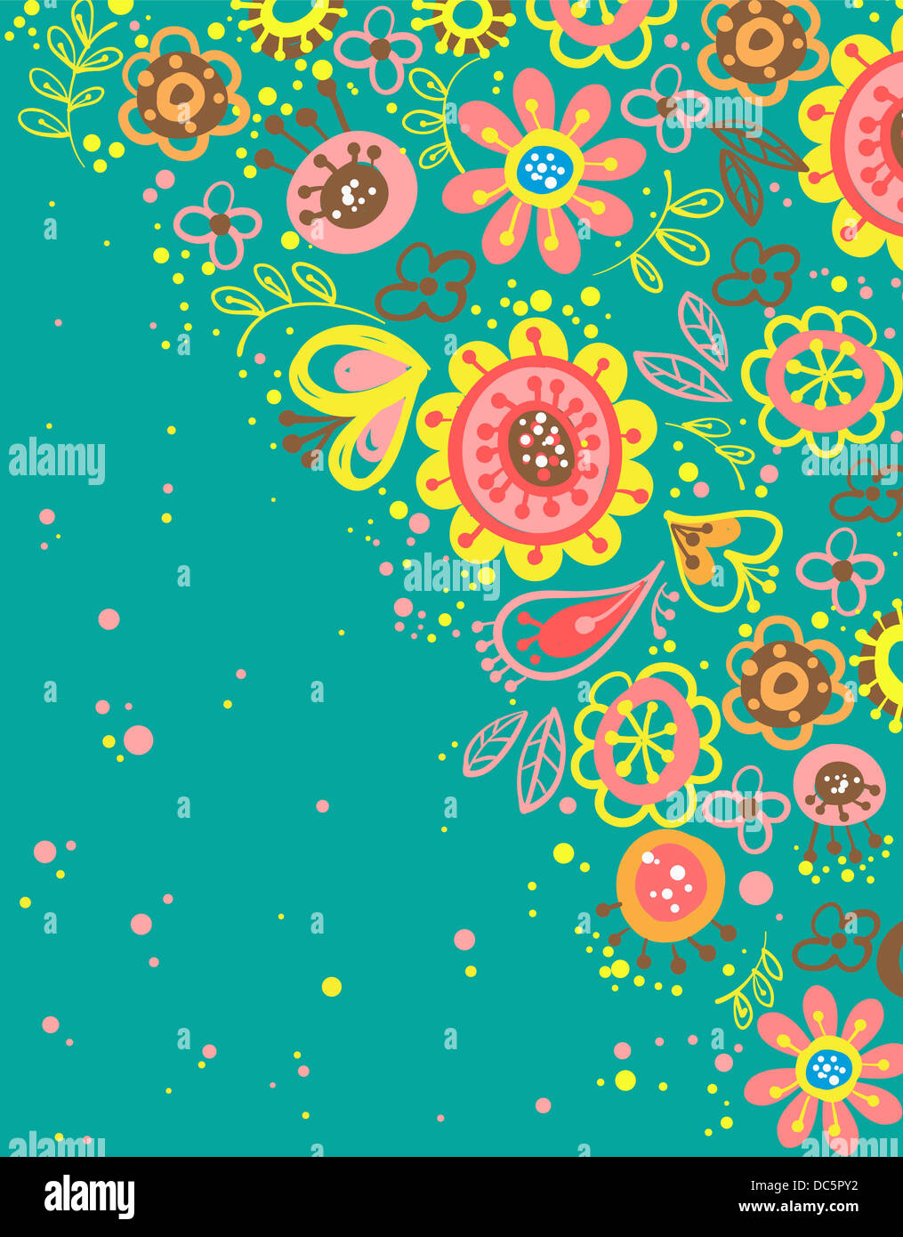 illustration of flowers and hearts in the background Stock Photo - Alamy