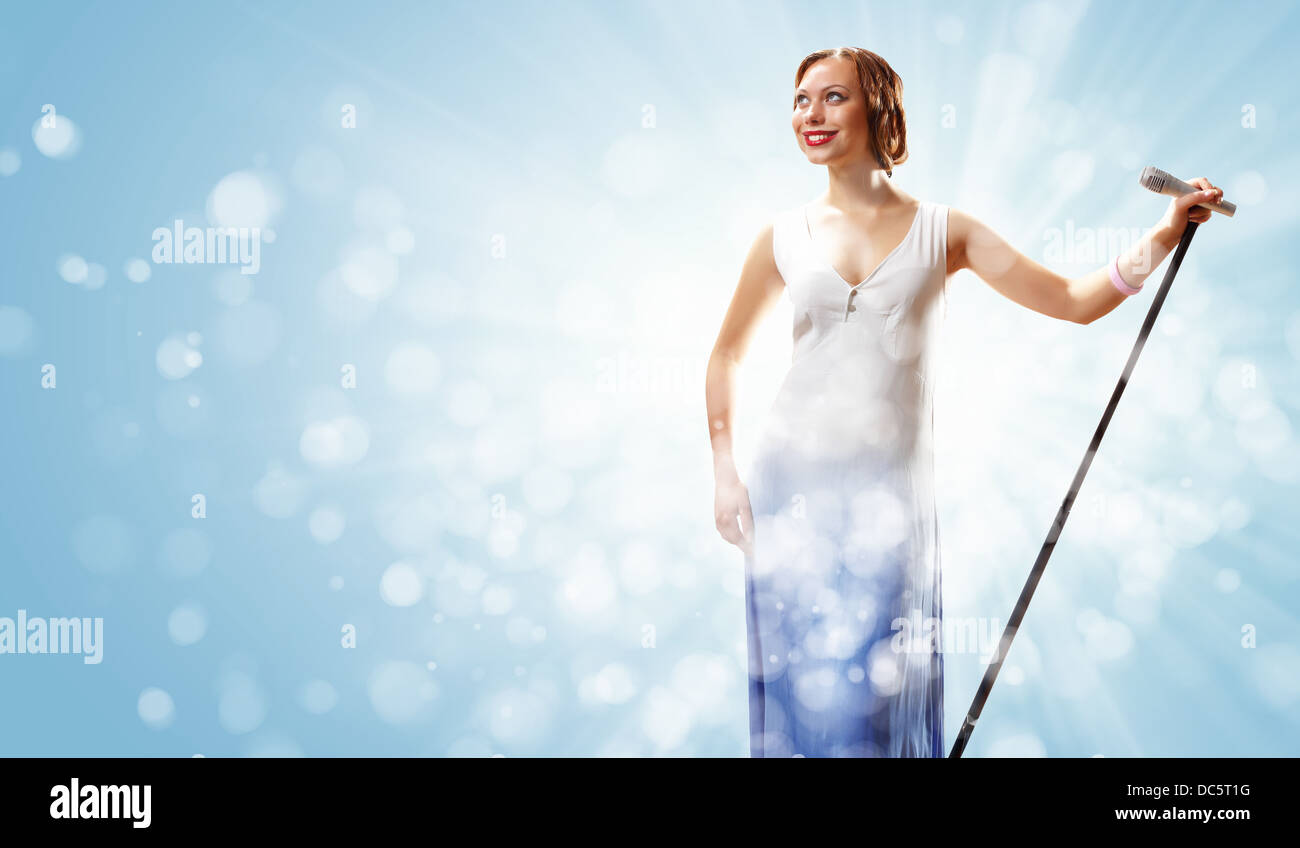 Portrait of female singer Stock Photo - Alamy