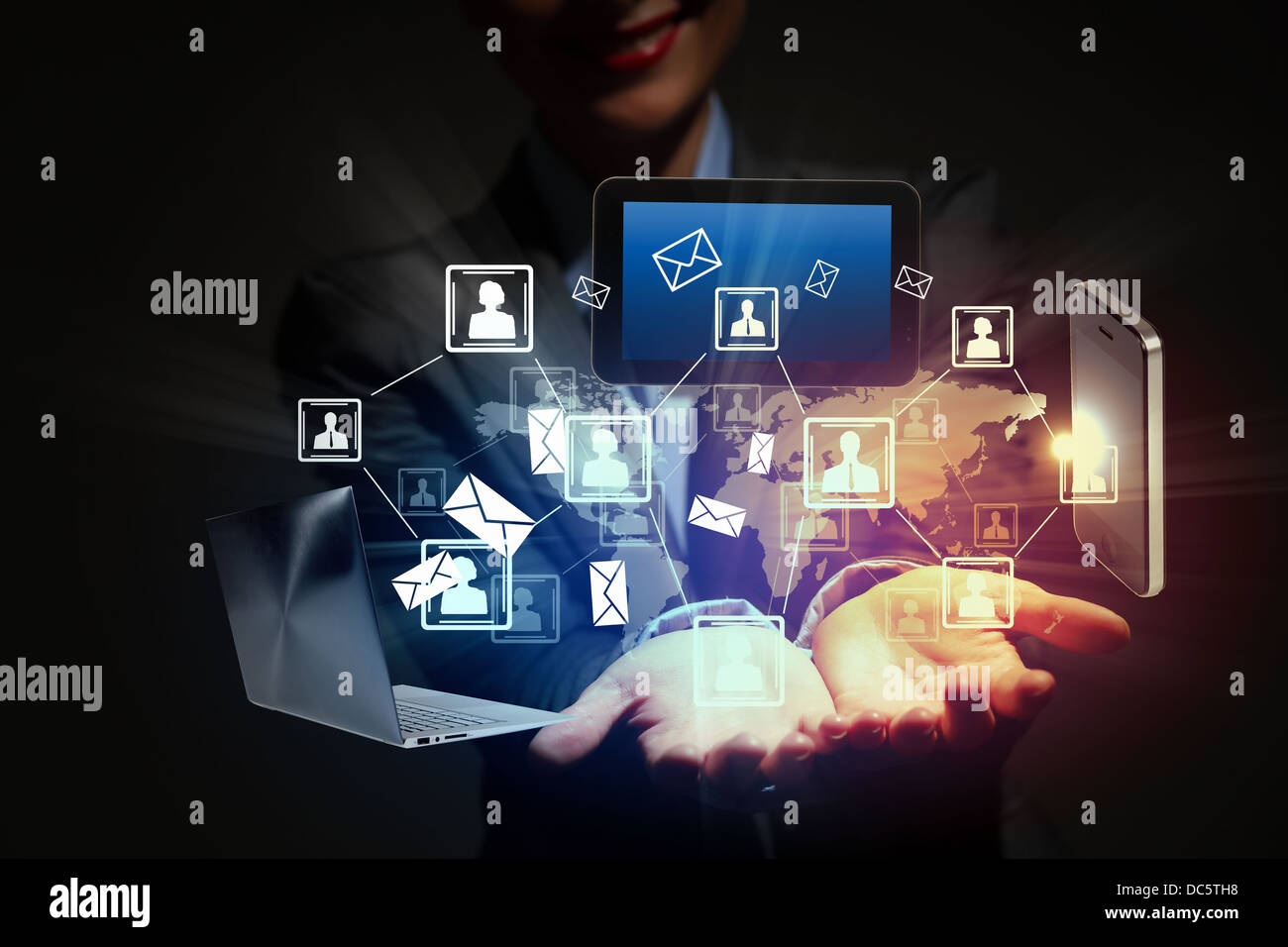 Modern wireless technology and social media Stock Photo - Alamy