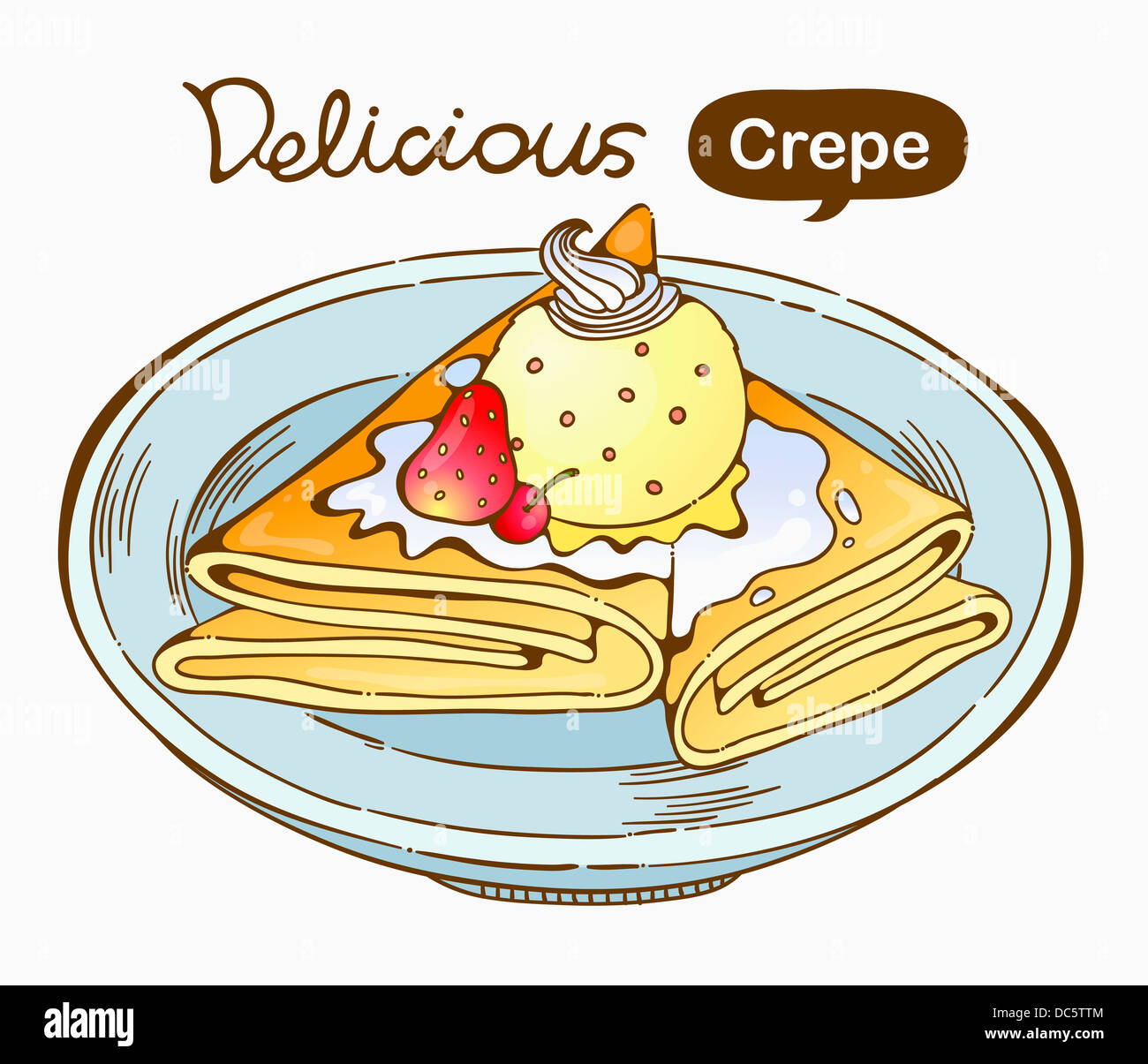 illustration of delicious crepe Stock Photo - Alamy