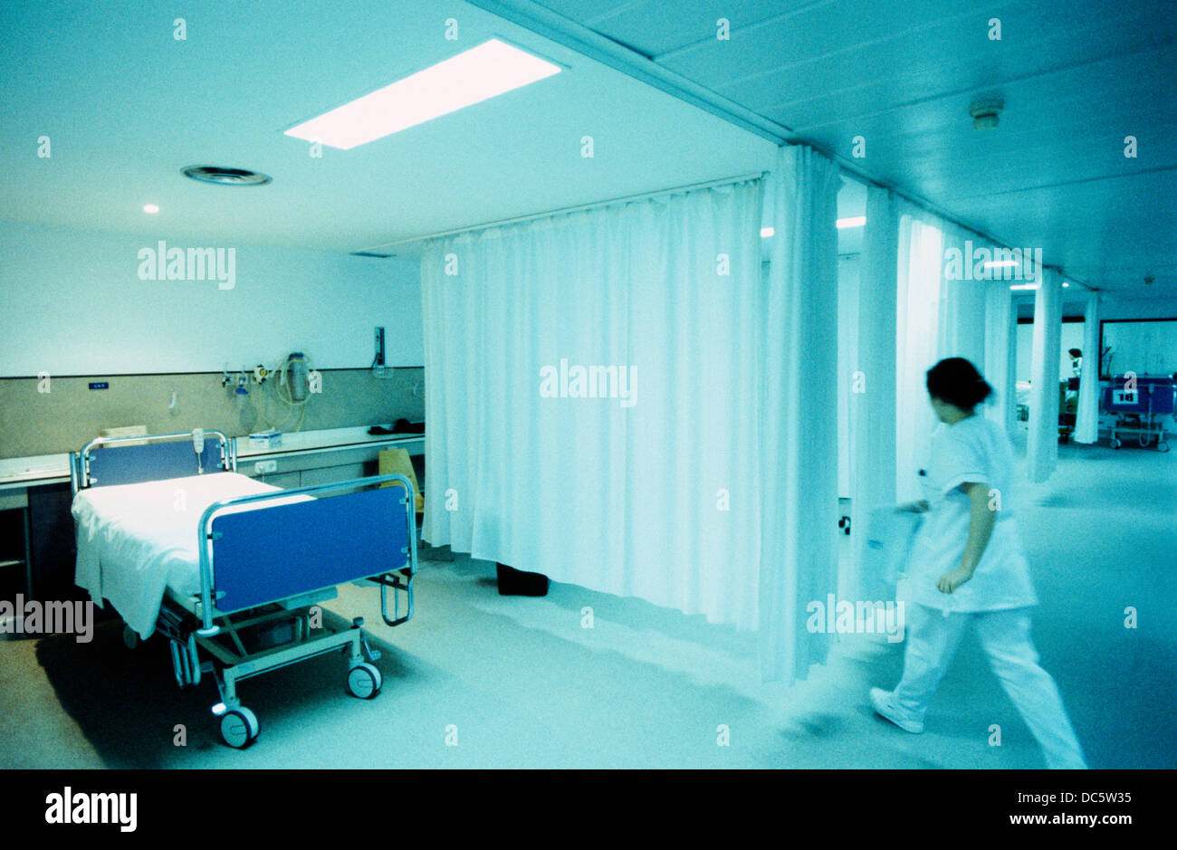 Bed in emergency area Stock Photo Alamy