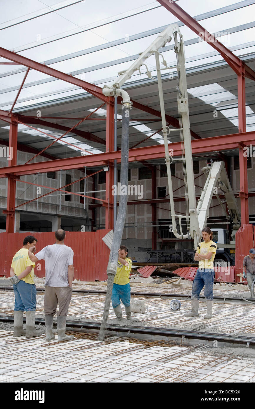 Cement mixer, construction of factory premises, Legazpi. Gipuzkoa
