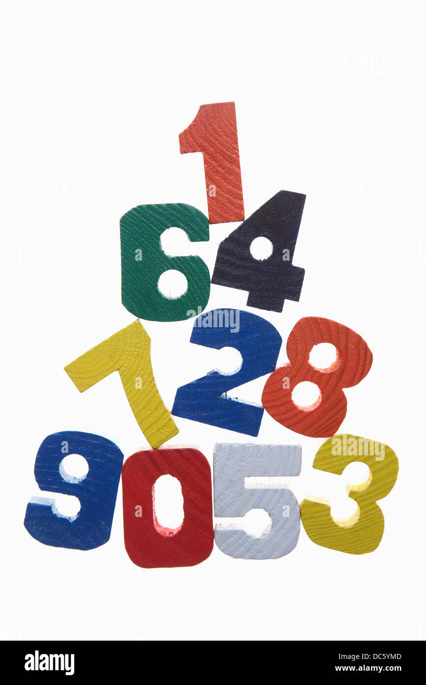 colourful numbers in white background Stock Photo - Alamy