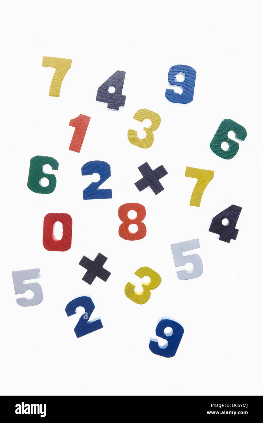 colourful numbers in white background Stock Photo - Alamy