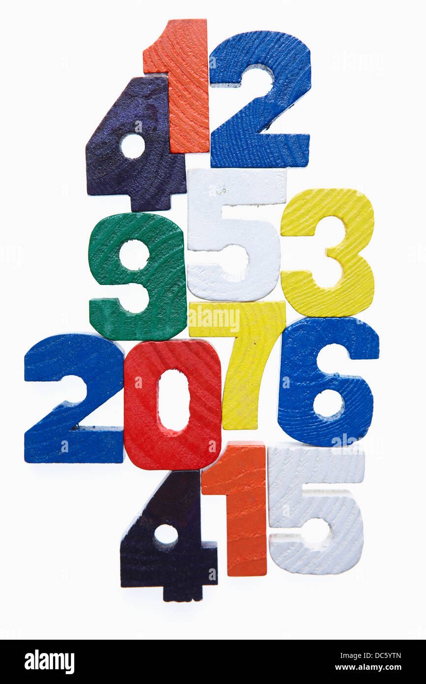 colourful numbers in white background Stock Photo - Alamy