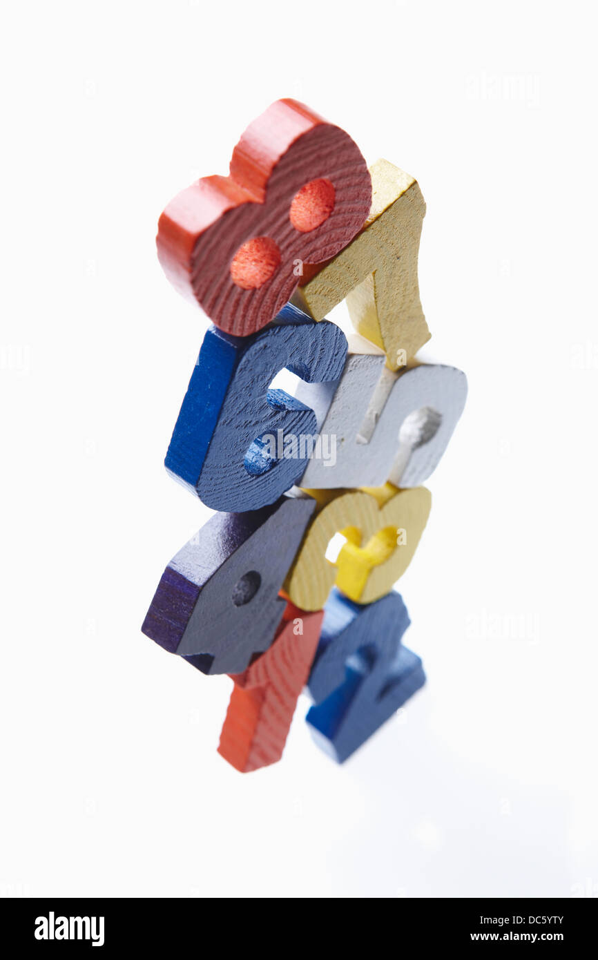 colourful numbers in white background Stock Photo