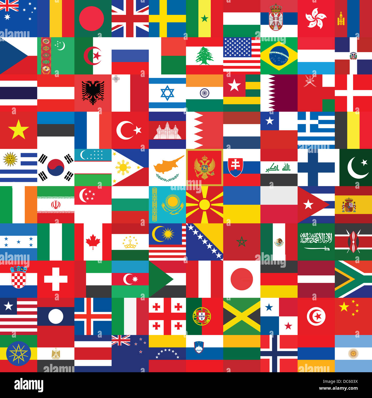 square background made of flag icons Stock Photo