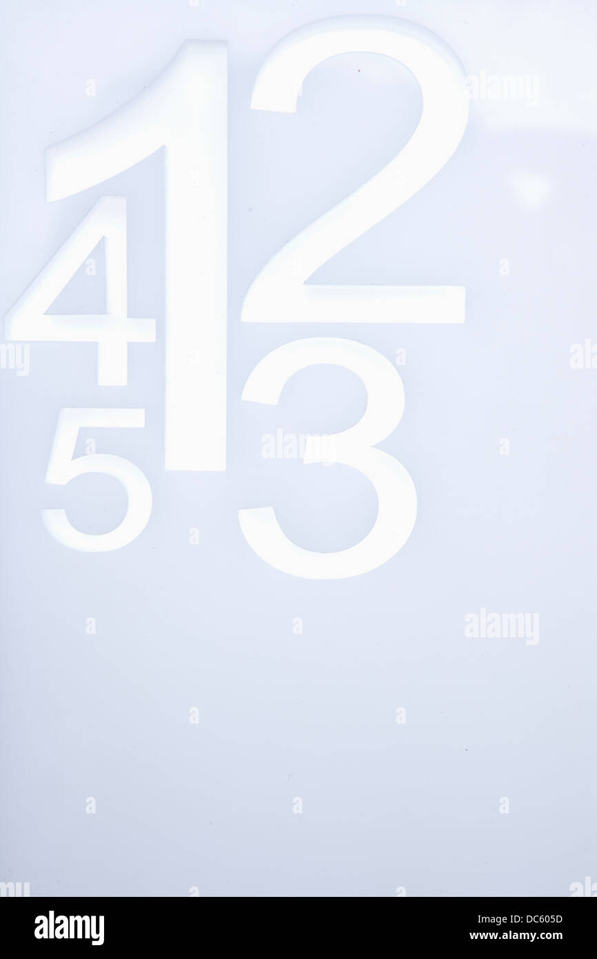 white numbers in white background Stock Photo - Alamy