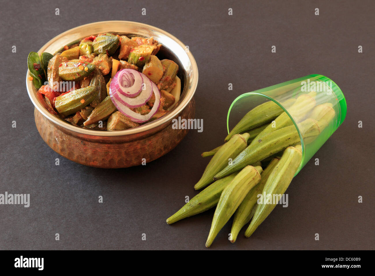 Indian okra dish Stock Photo Alamy