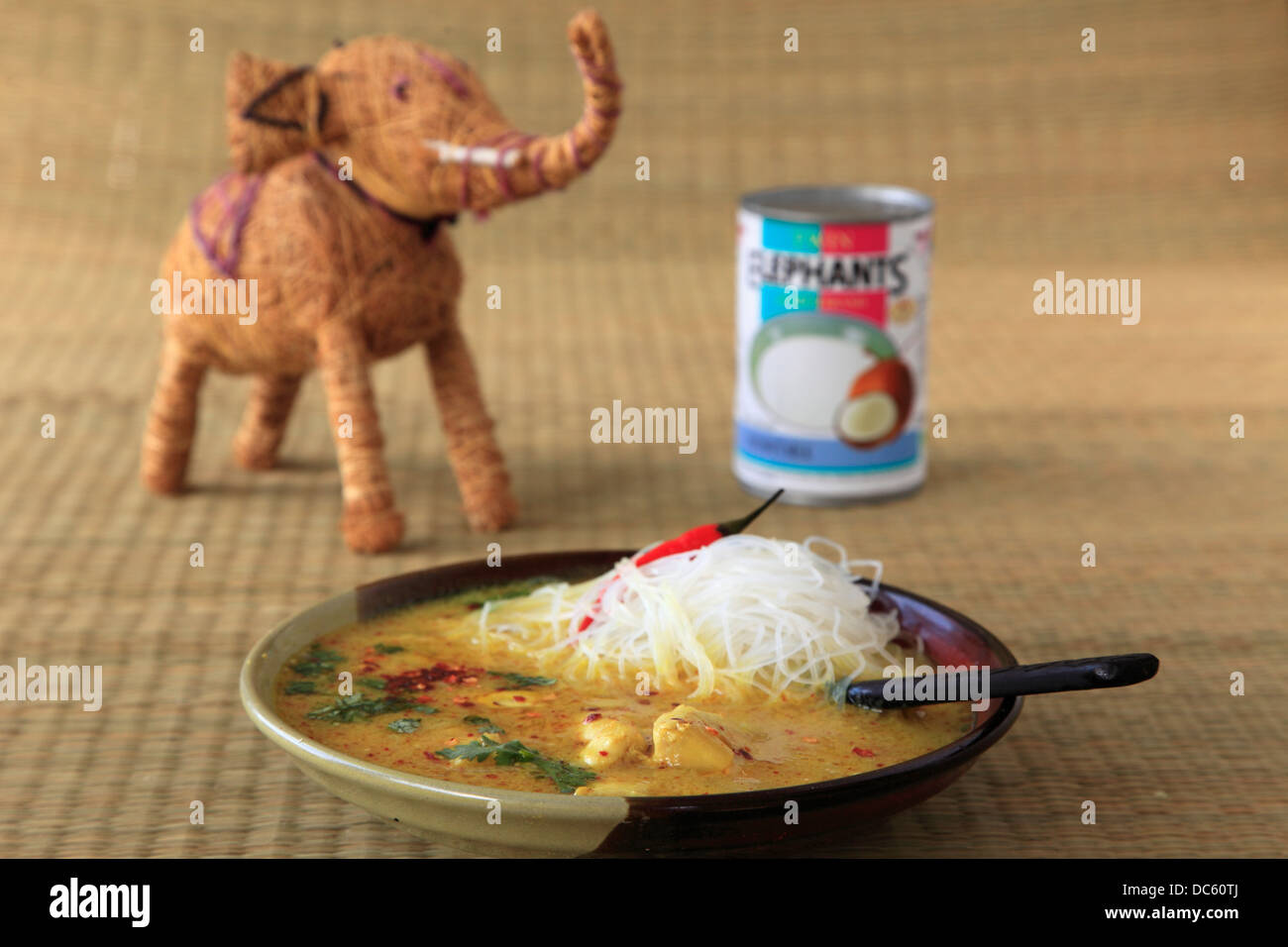 Burmese coconut sauce noodles soup Stock Photo Alamy