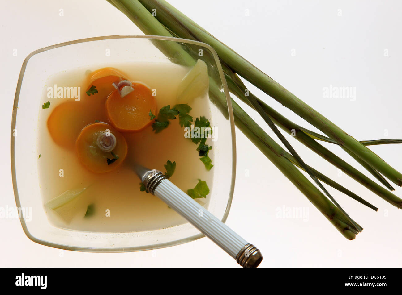 Burmese bottle gourd and zucchini soup with lemon grass Stock Photo Alamy