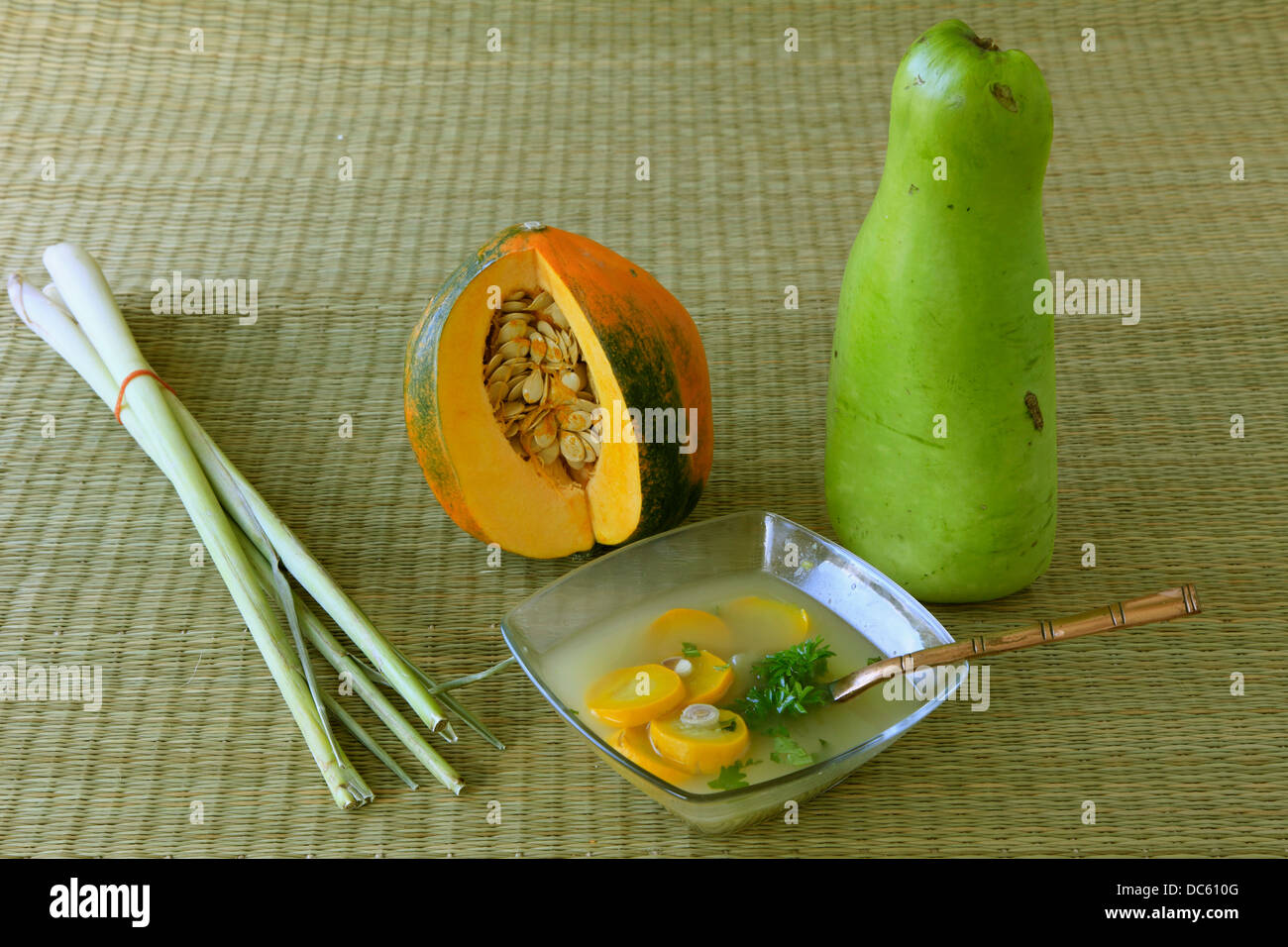 Burmese bottle gourd and zucchini soup with lemon grass Stock Photo Alamy
