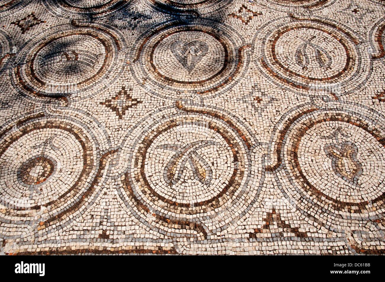 Necropolis mosaic of Tyre Sour, UNESCO World Heritage Site  Lebanon Stock Photo