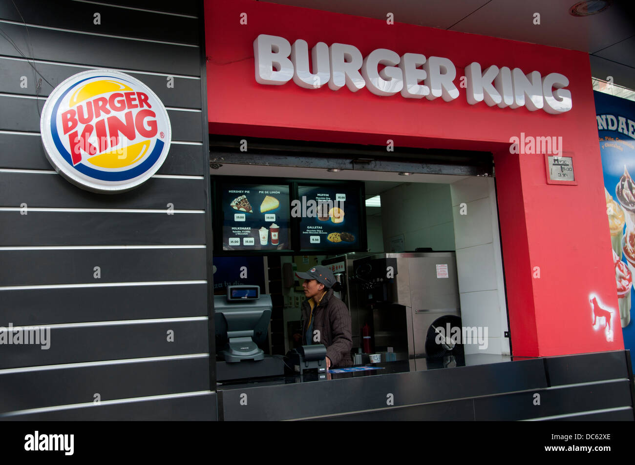 Bolivia June 2013. La Paz. Burger King Stock Photo Alamy