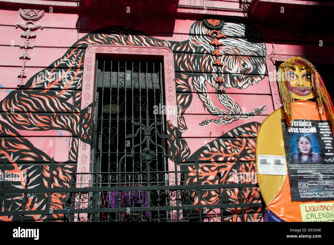 Bolivia June 2013. Outside of Women's refuge and cafe and radio station Deseo 103.3 Stock Photo