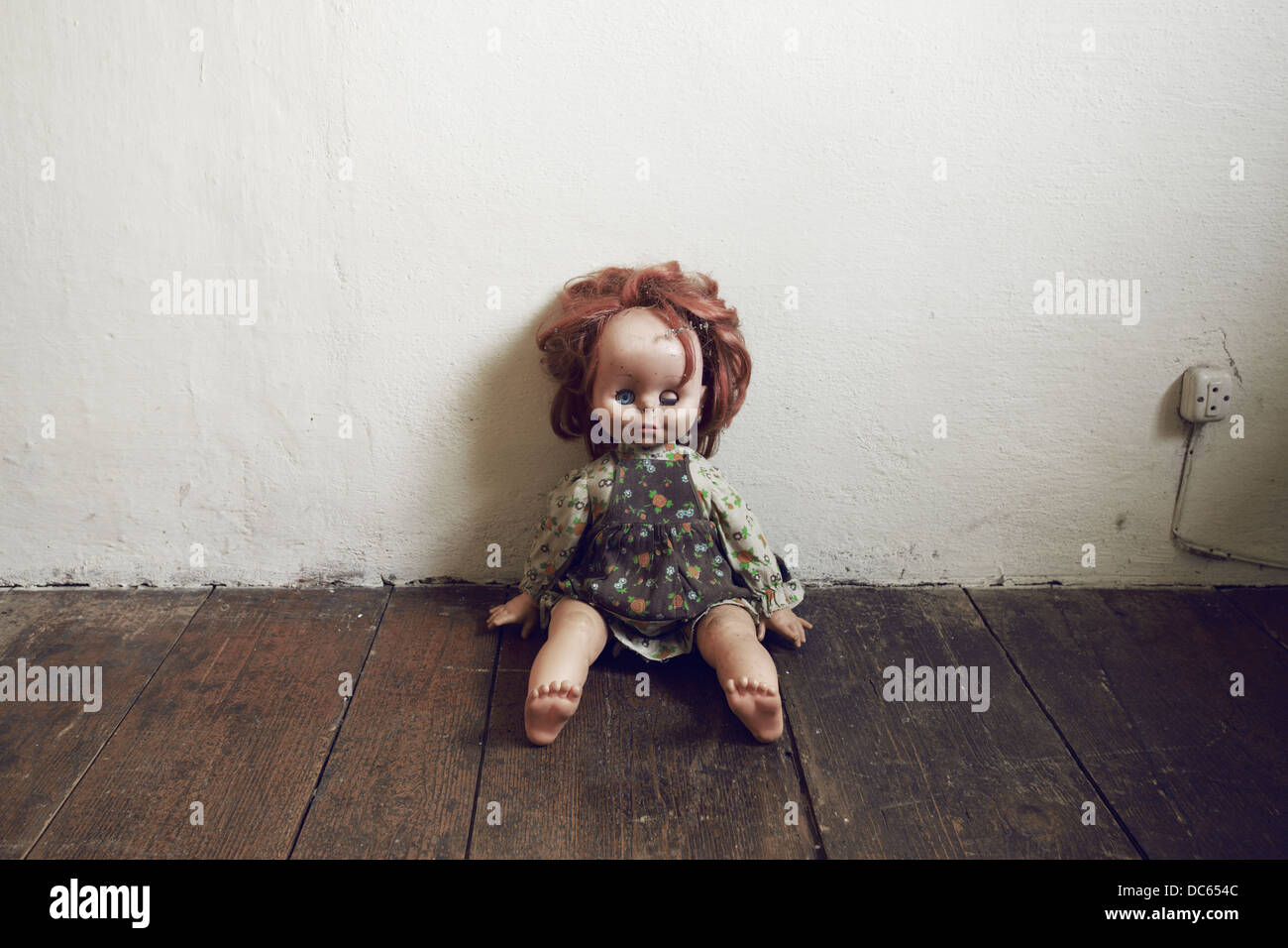 Damaged Vintage Doll Stock Photo