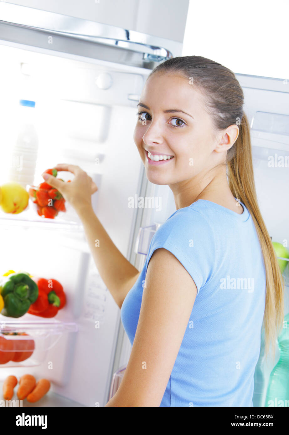 strawberry in the refrigerator Stock Photo Alamy
