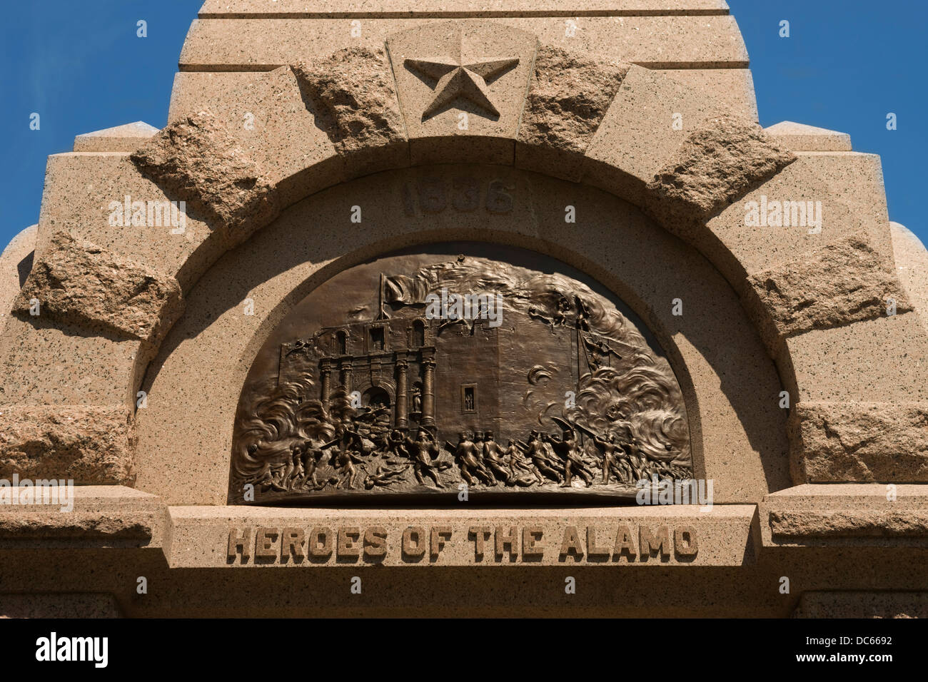 HEROS OF THE ALAMO MONUMENT STATE CAPITOL GROUNDS AUSTIN TEXAS USA Stock Photo