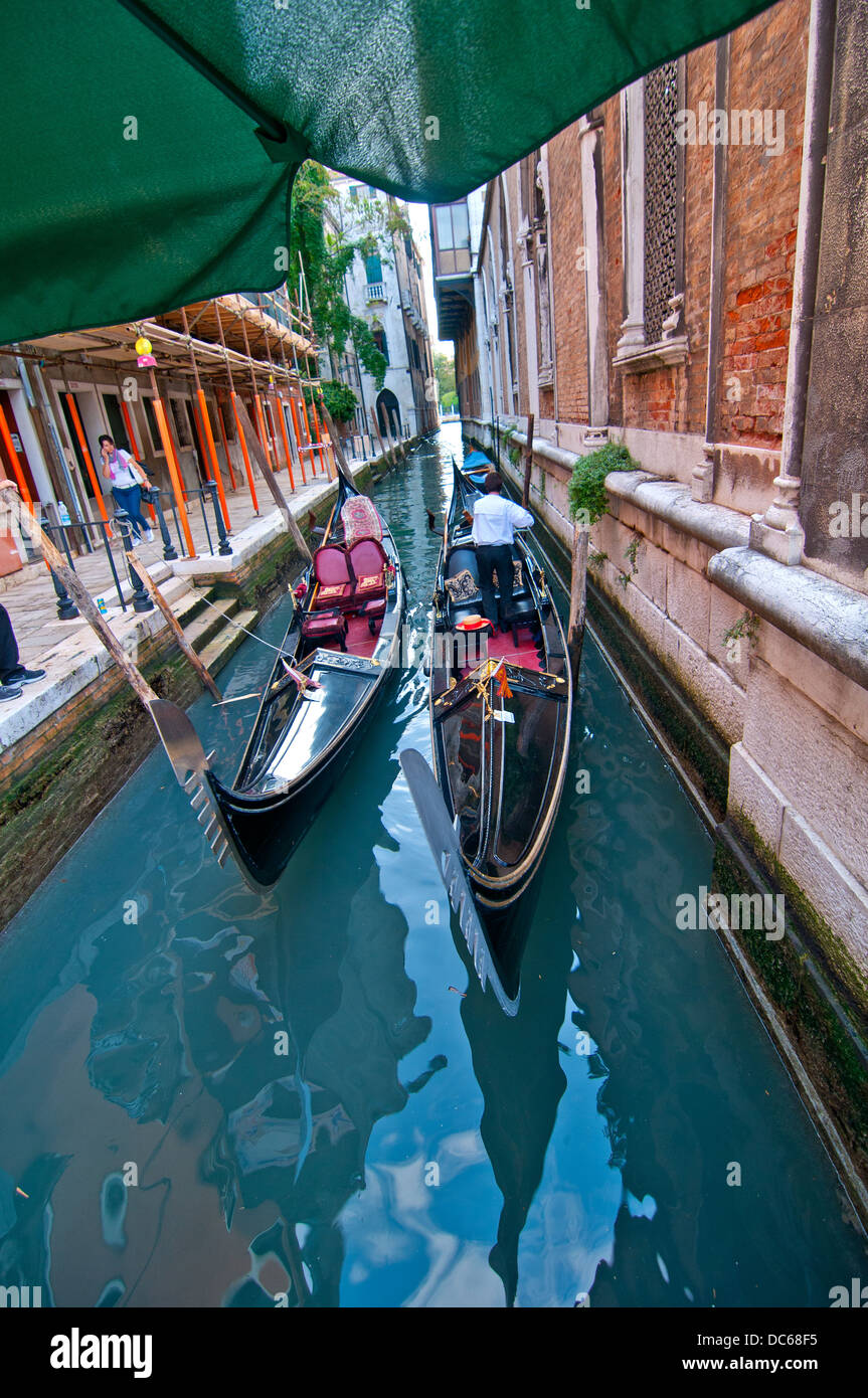 Venice Italy Gondolas on canal , most famous boat Stock Photo - Alamy