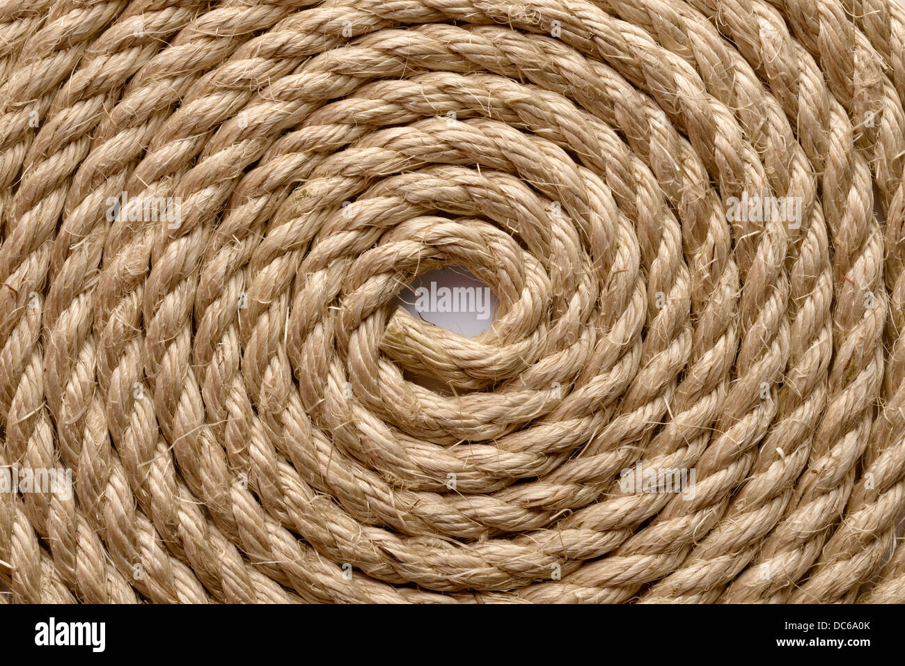 Backgrounds and textures: sisal rope arranged as background, close-up shot Stock Photo