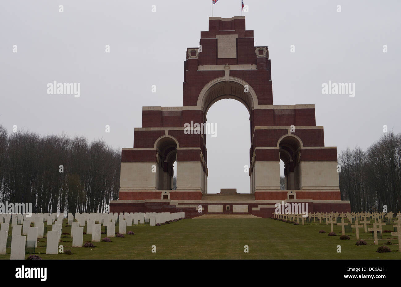 Thiepval Memorial to the missing of the Somme. Stock Photo