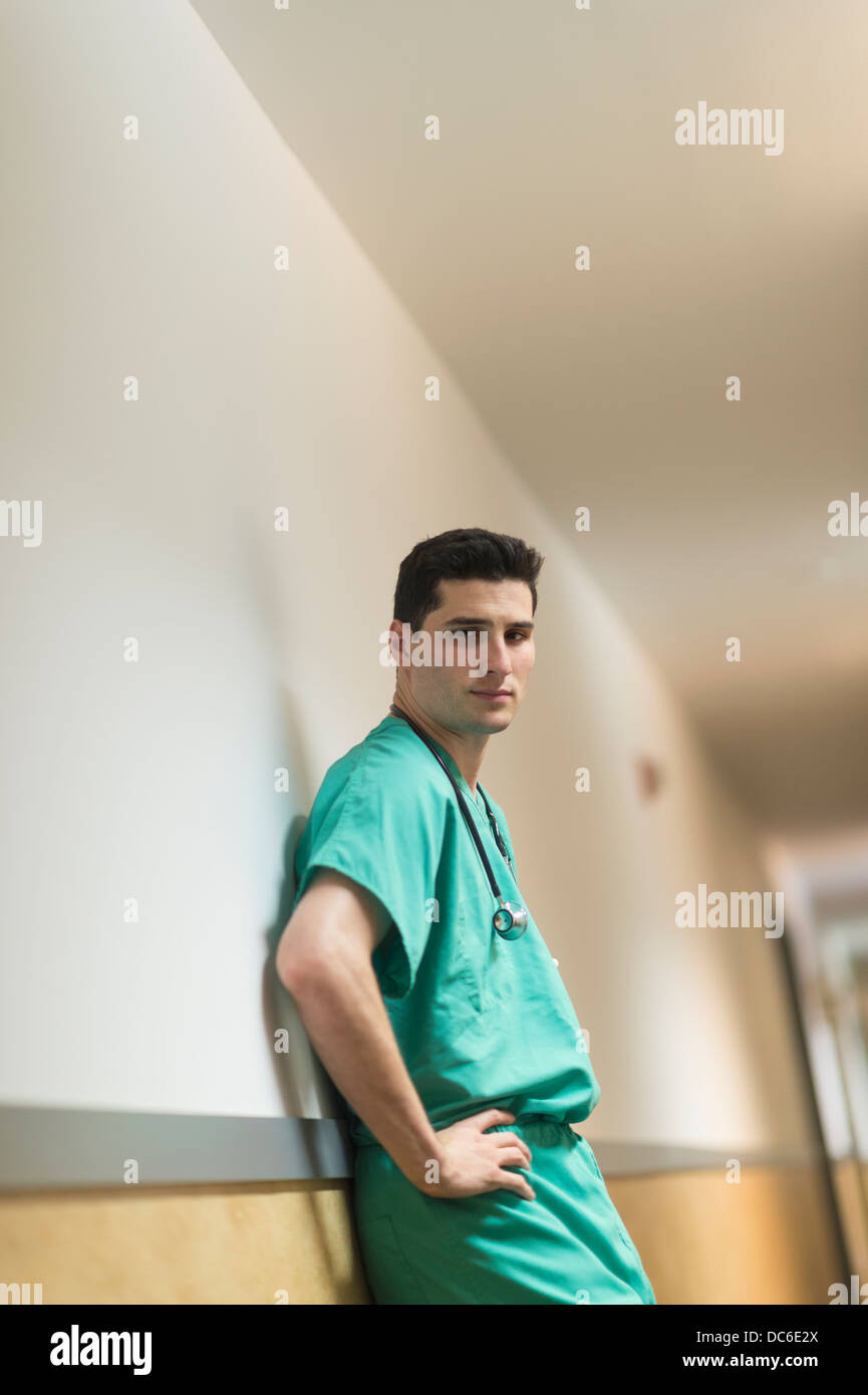 Portrait tired medical doctor hi-res stock photography and images - Alamy