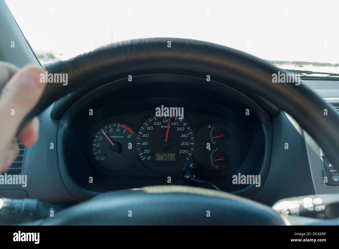 130 km/h is the speed limit on most European motorways Stock Photo - Alamy