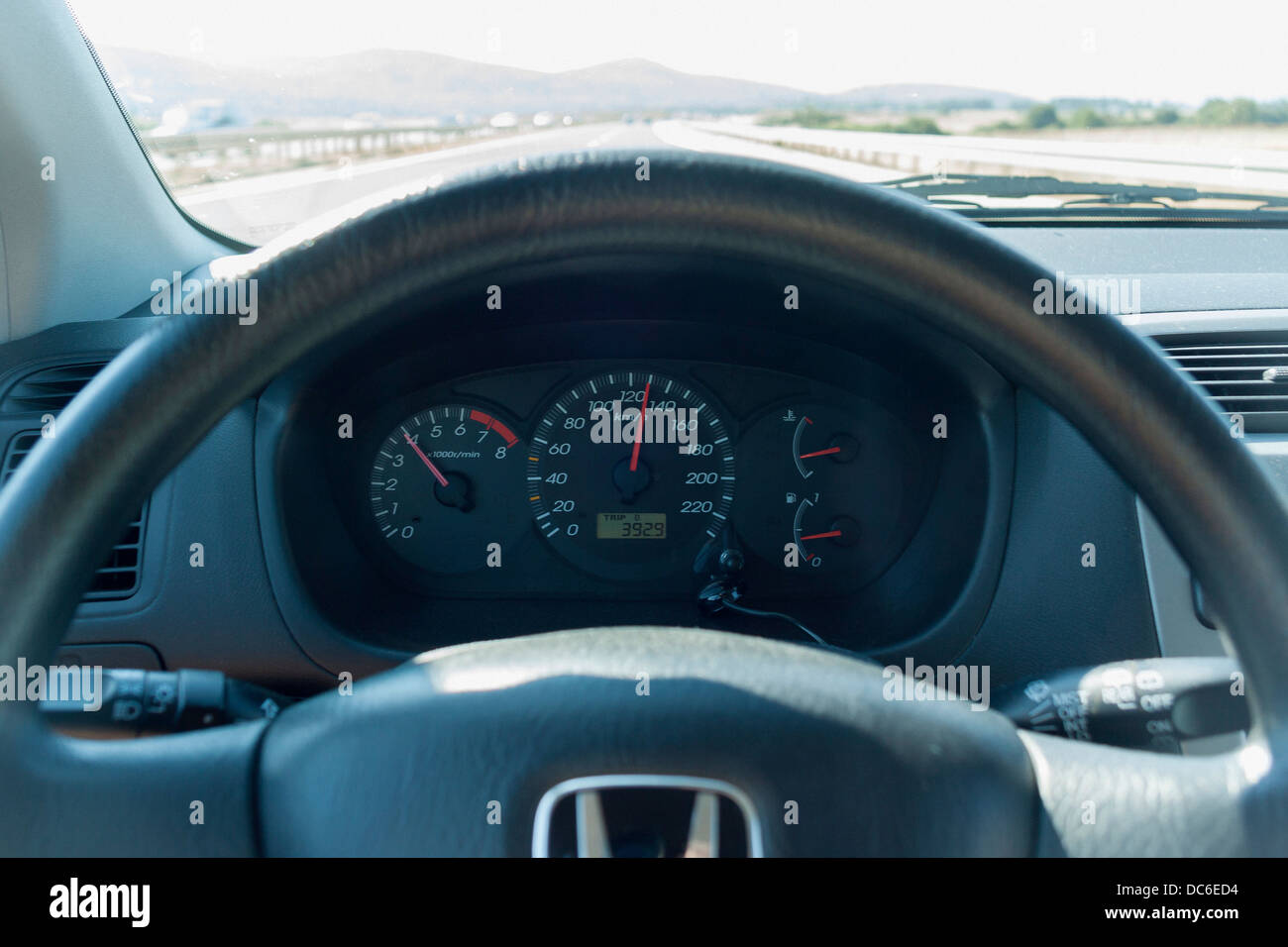 130 km/h is the speed limit on most European motorways Stock Photo - Alamy