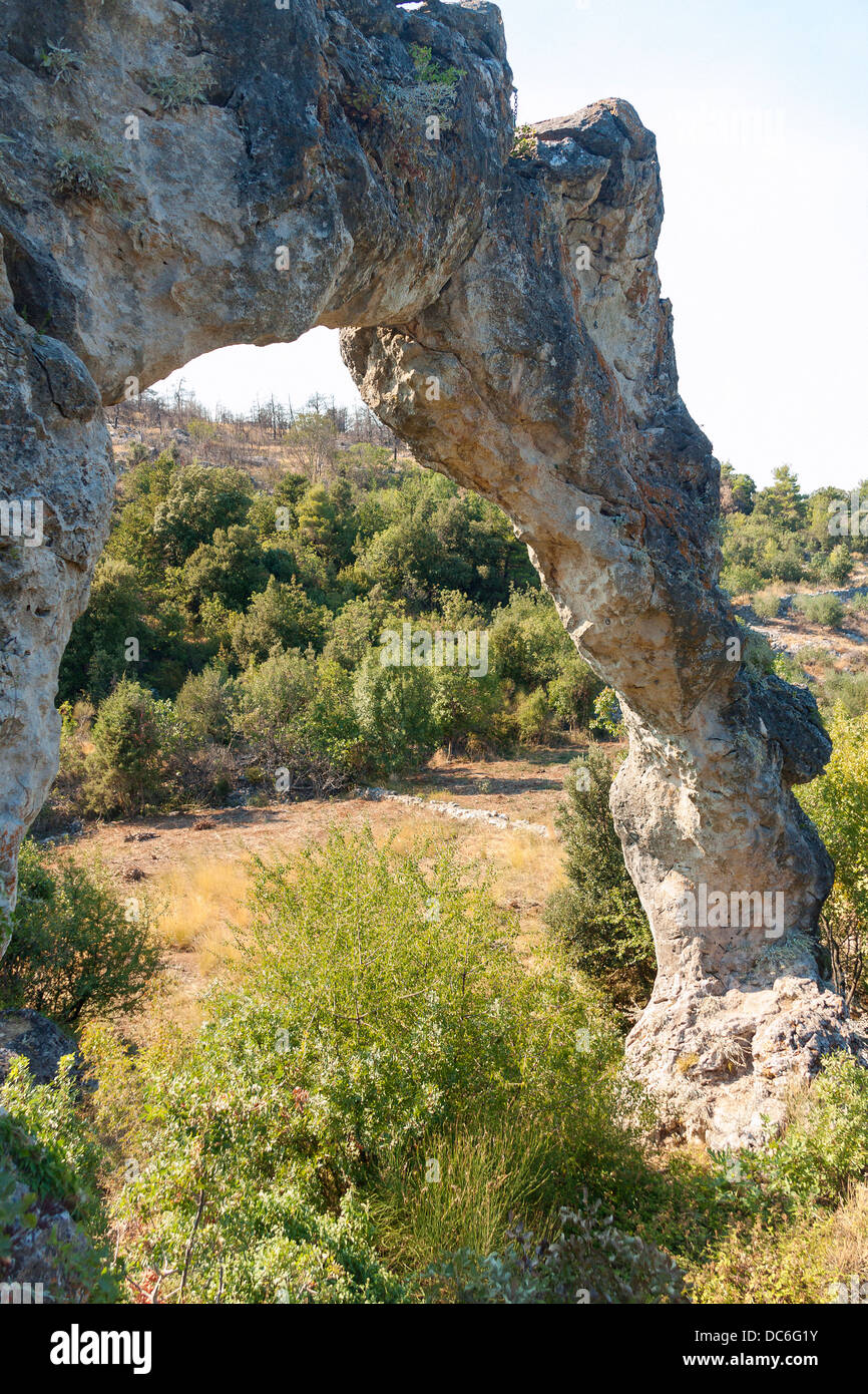 Koloč - the rock dolomite ring near Nerežišća on Brač island, Croatia Stock Photo