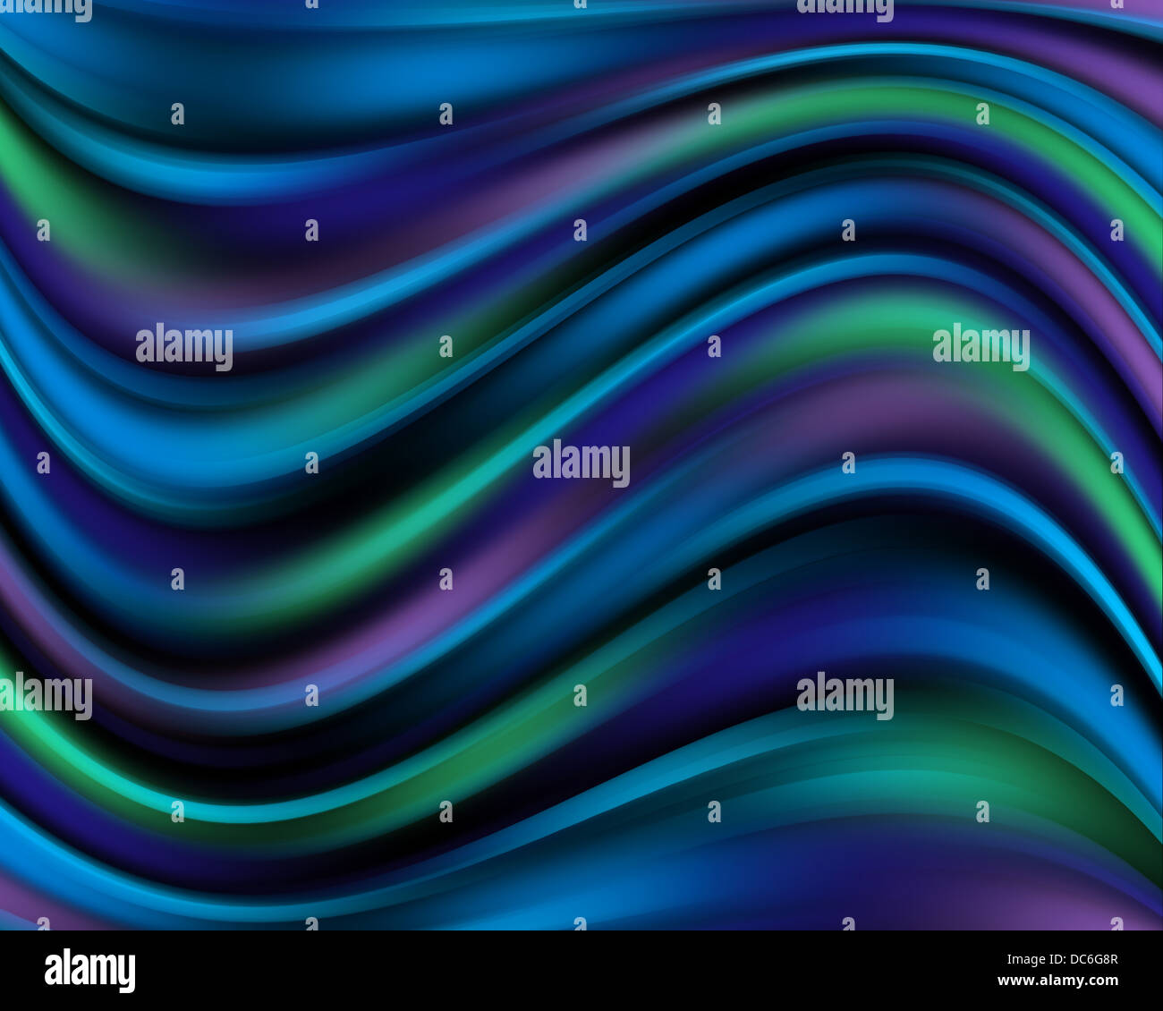 Abstract blue, green and purple wavy lines Stock Photo