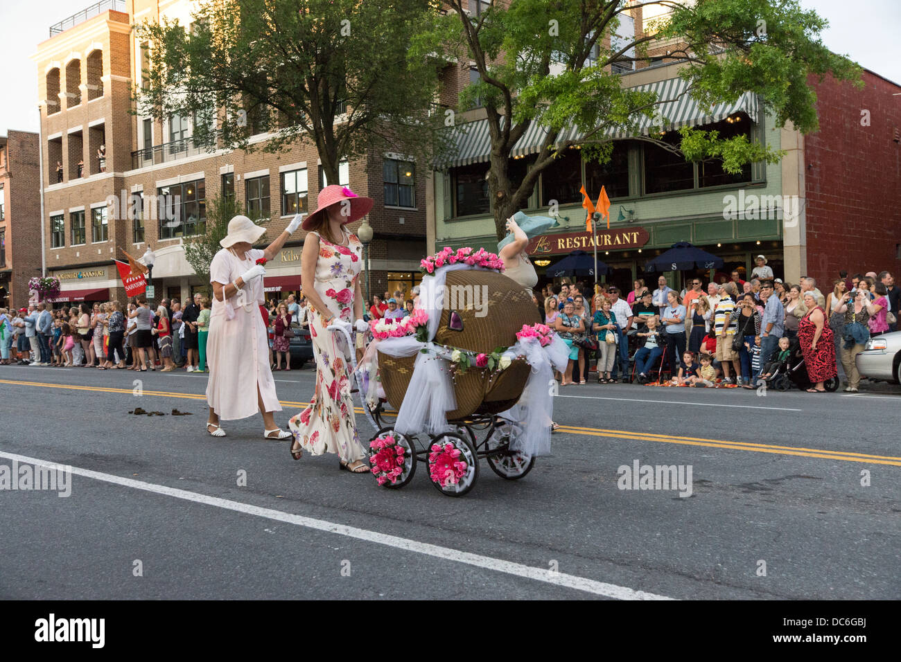 August 2, 2013, Saratoga Springs, NY. Entrants in the "Floral Fete