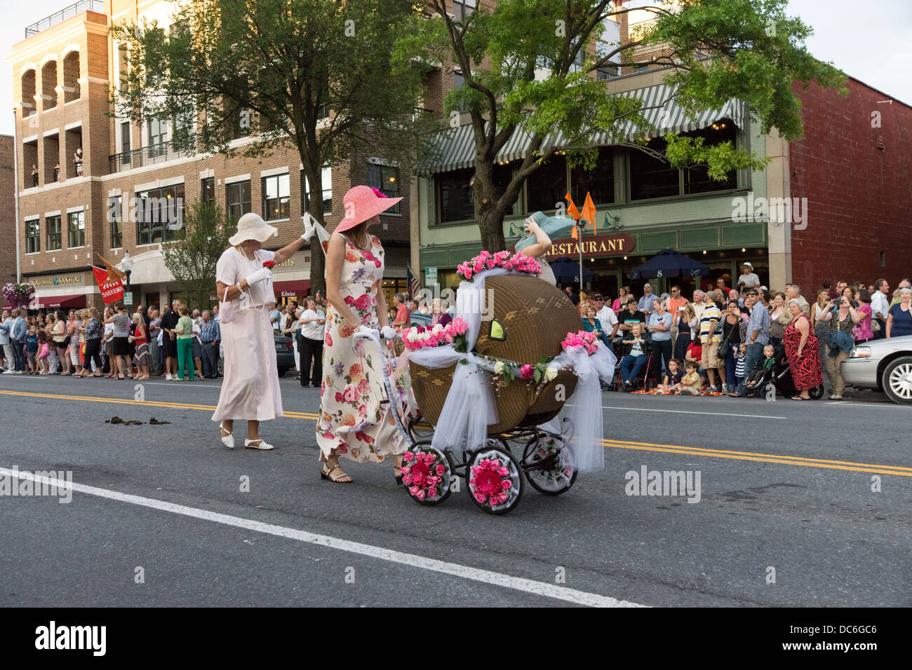 August 2, 2013, Saratoga Springs, NY. Entrants in the "Floral Fete