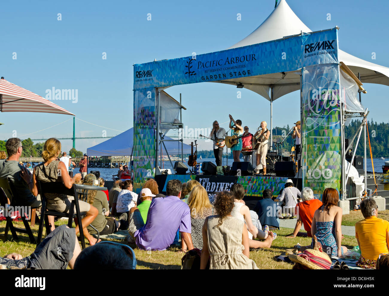 Outdoor summer music concert by the water in West Vancouver - The Stock ...