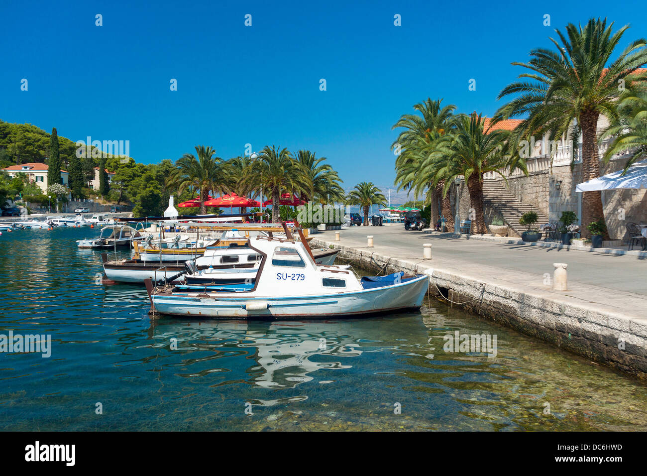 Port in Splitska village on Brač island, Croatia Stock Photo - Alamy