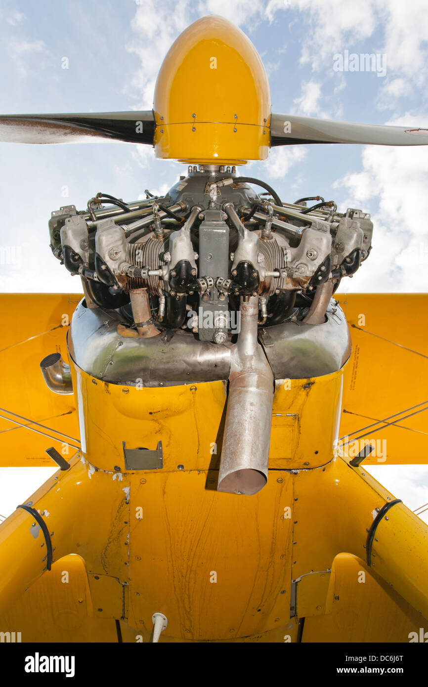 Boeing N2S Stearman (PT-17) propeller and engine Stock Photo
